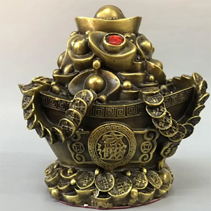 China brass treasure bowl Piggy bank crafts statue