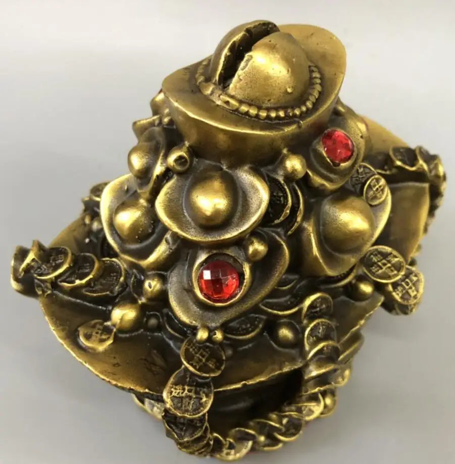 China brass treasure bowl Piggy bank crafts statue