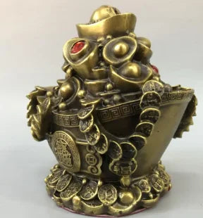 China brass treasure bowl Piggy bank crafts statue