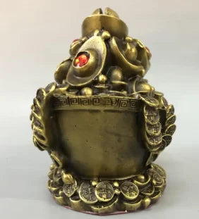 China brass treasure bowl Piggy bank crafts statue