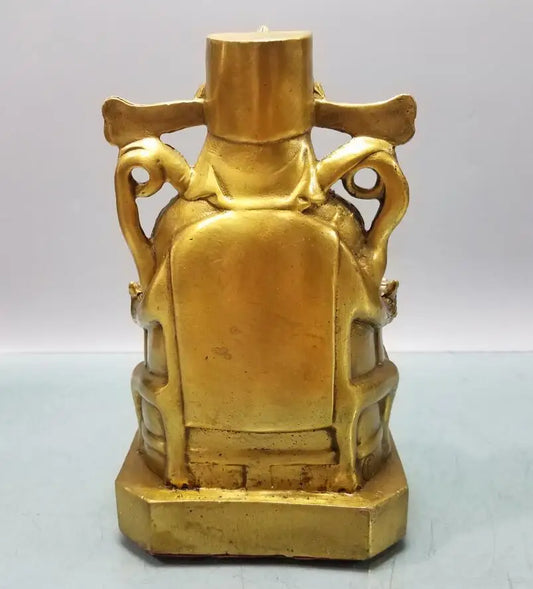 China brass treasure bowl god of wealth crafts statue