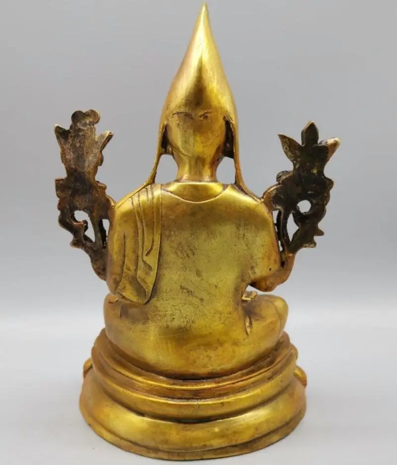 China brass tsongkhapa Tibetan Buddha crafts statue