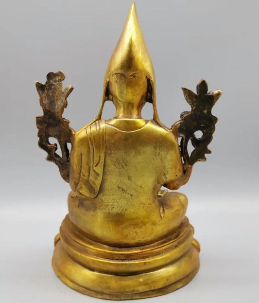 China brass tsongkhapa Tibetan Buddha crafts statue
