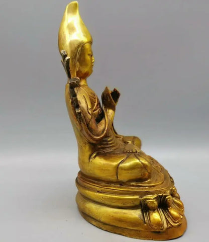 China brass tsongkhapa Tibetan Buddha crafts statue