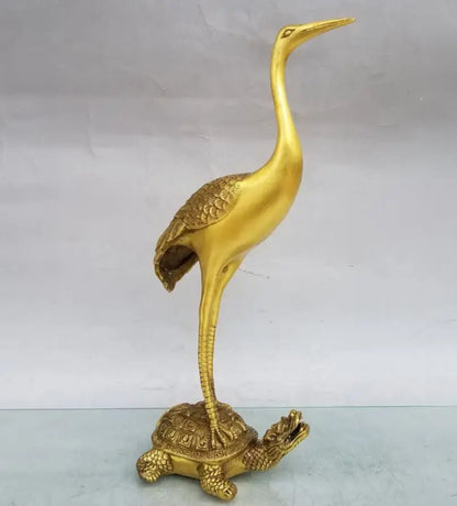 China brass turtle crane crafts statue