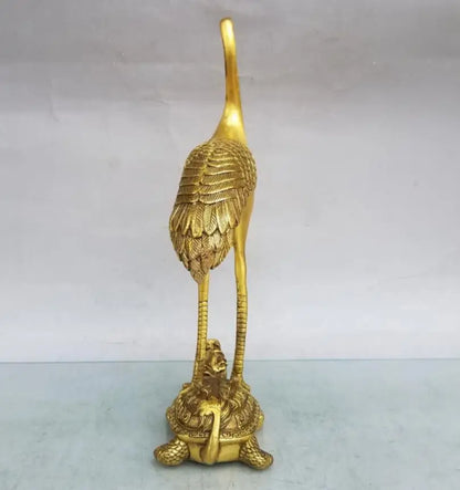 China brass turtle crane crafts statue