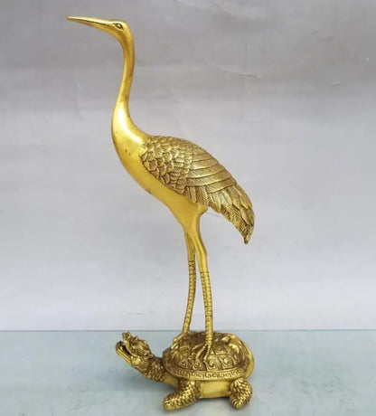 China brass turtle crane crafts statue
