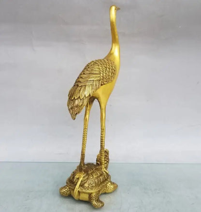 China brass turtle crane crafts statue