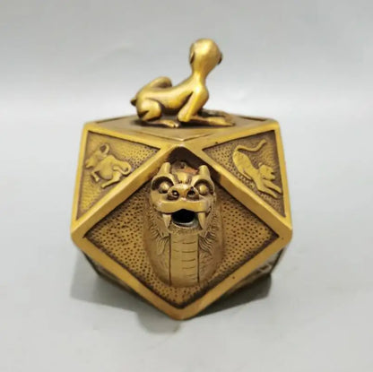 China brass twelve zodiac flagon crafts statue