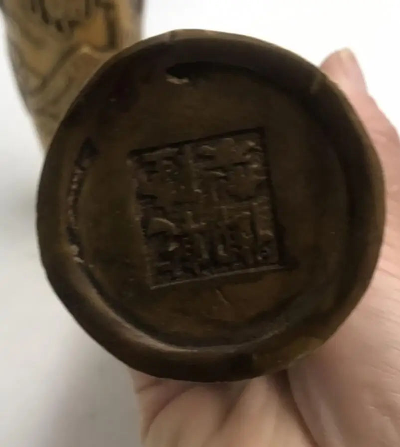 China brass vase crafts statue A pair