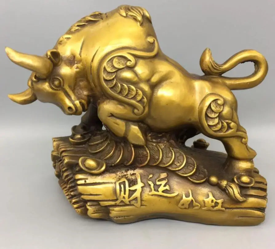 China brass wealth cow crafts statue