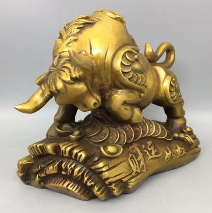China brass wealth cow crafts statue