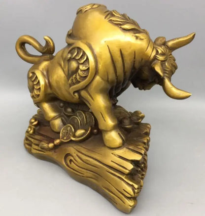 China brass wealth cow crafts statue
