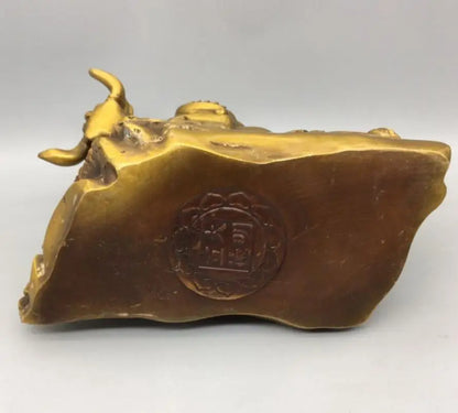 China brass wealth cow crafts statue