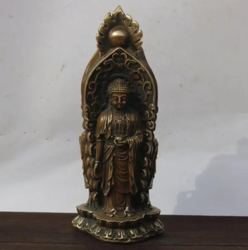China brass west Fang Three Saints Buddha crafts statue