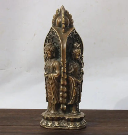 China brass west Fang Three Saints Buddha crafts statue