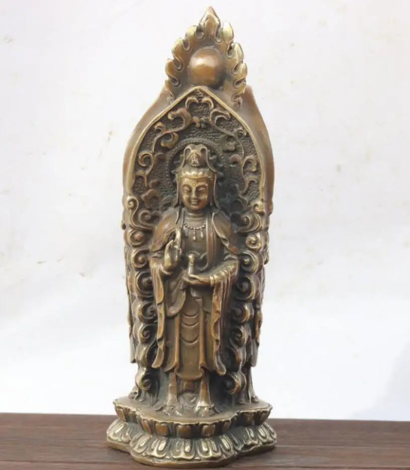 China brass west Fang Three Saints Buddha crafts statue