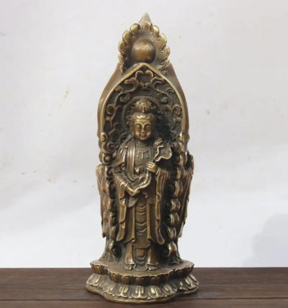 China brass west Fang Three Saints Buddha crafts statue