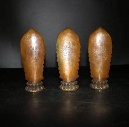 China brass west Fong three Buddha crafts statue A set