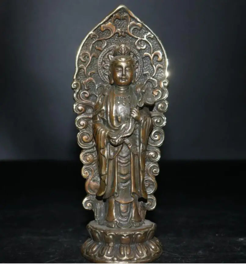 China brass west Fong three Buddha crafts statue A set