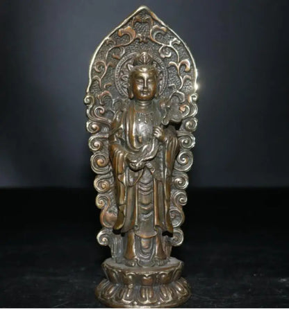China brass west Fong three Buddha crafts statue A set