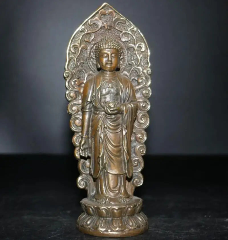 China brass west Fong three Buddha crafts statue A set