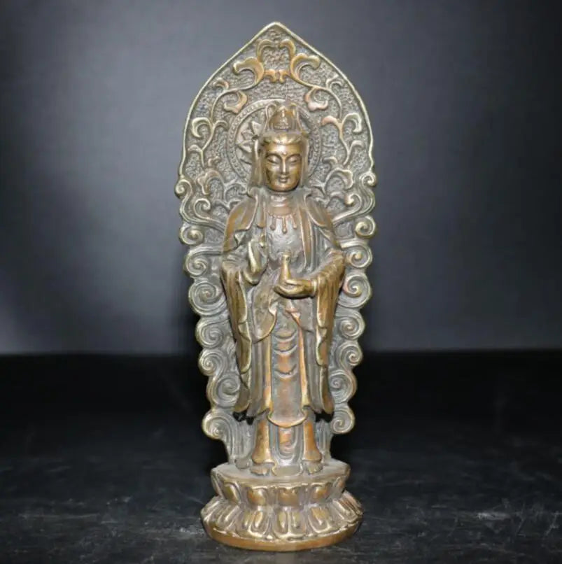 China brass west Fong three Buddha crafts statue A set