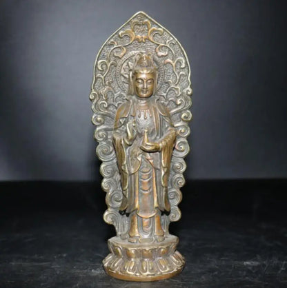 China brass west Fong three Buddha crafts statue A set