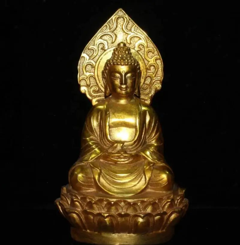 China brass west three Saint Buddha crafts statue A set