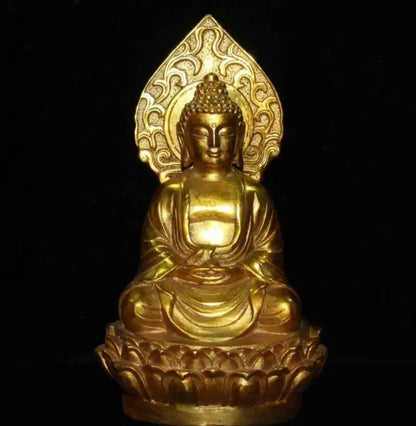 China brass west three Saint Buddha crafts statue A set