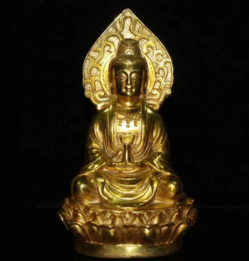 China brass west three Saint Buddha crafts statue A set