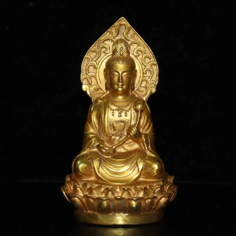 China brass west three Saint Buddha crafts statue A set