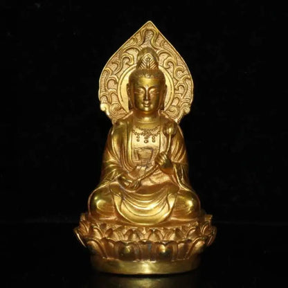 China brass west three Saint Buddha crafts statue A set