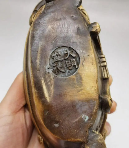 China brass yuan treasure Incense burner crafts statue