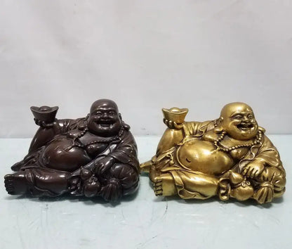 China brass yuan treasure sit Buddha crafts statue