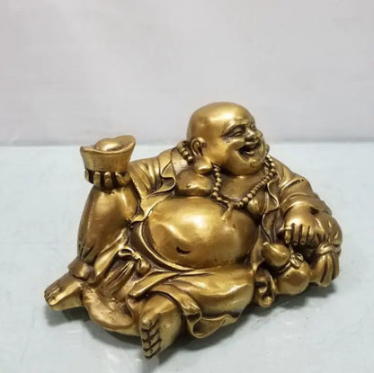 China brass yuan treasure sit Buddha crafts statue