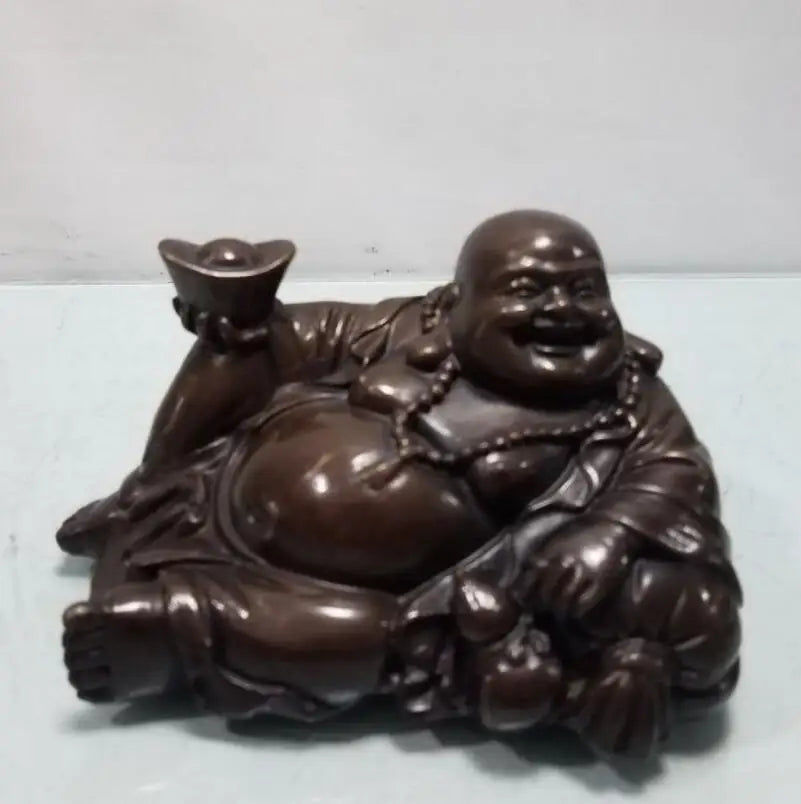 China brass yuan treasure sit Buddha crafts statue