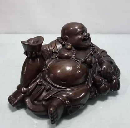 China brass yuan treasure sit Buddha crafts statue