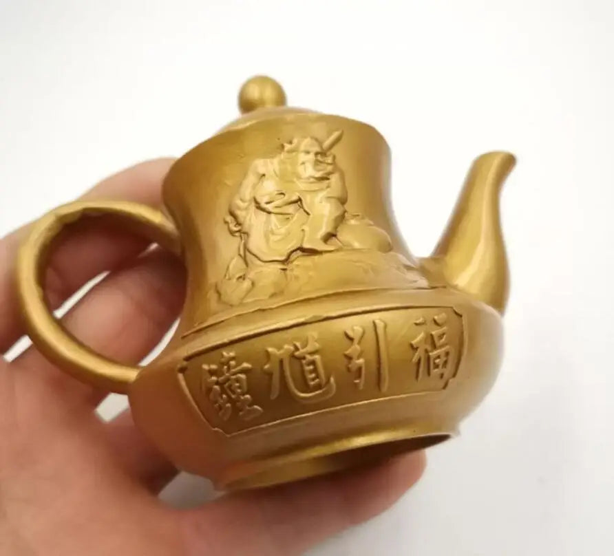China brass zhong kui teapot small crafts statue