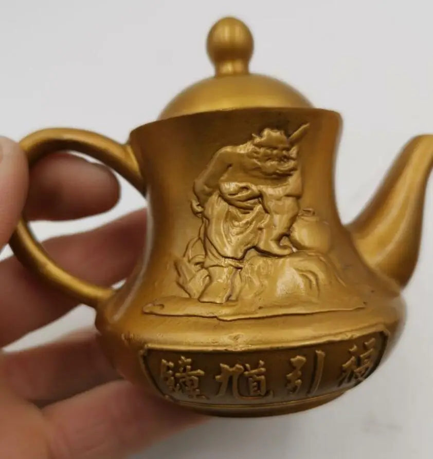 China brass zhong kui teapot small crafts statue