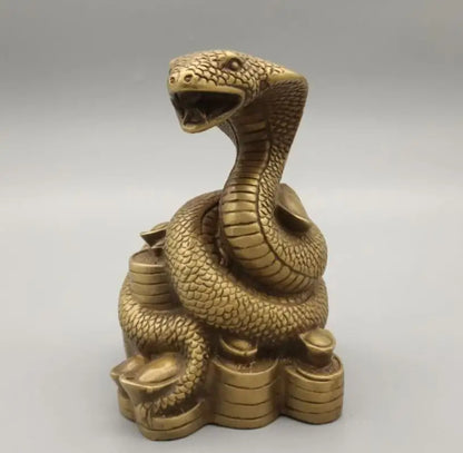 China brass zodiac snake crafts statue