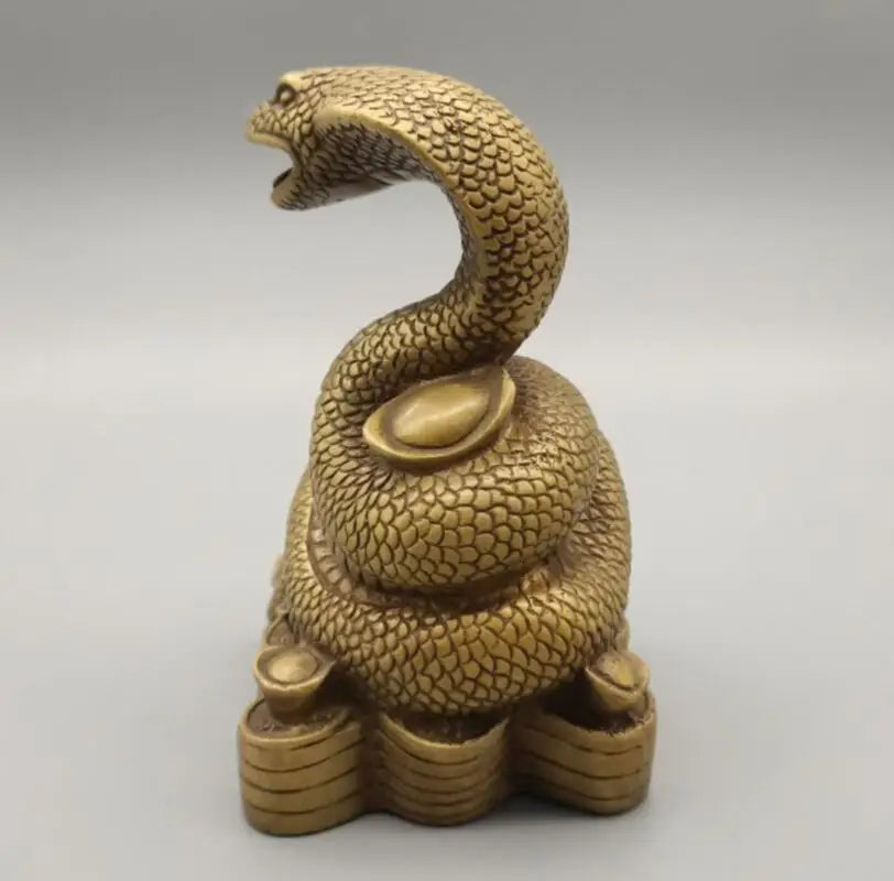 China brass zodiac snake crafts statue