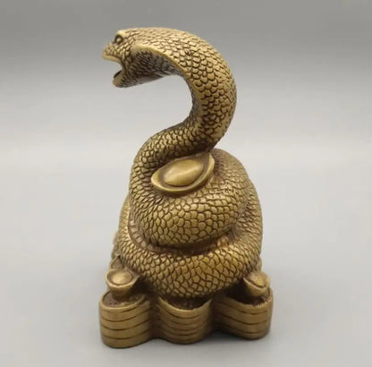 China brass zodiac snake crafts statue