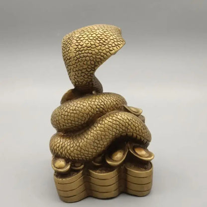 China brass zodiac snake crafts statue