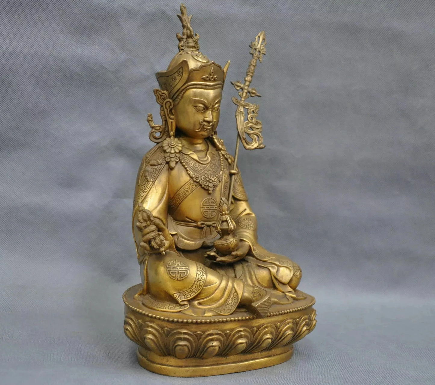 China bronce Tibet Lotus nació gurú estatua de Buda de Padmasambhava