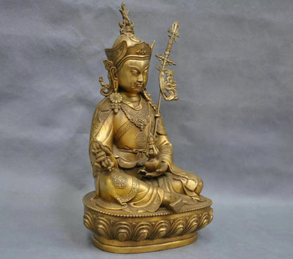China bronce Tibet Lotus nació gurú estatua de Buda de Padmasambhava