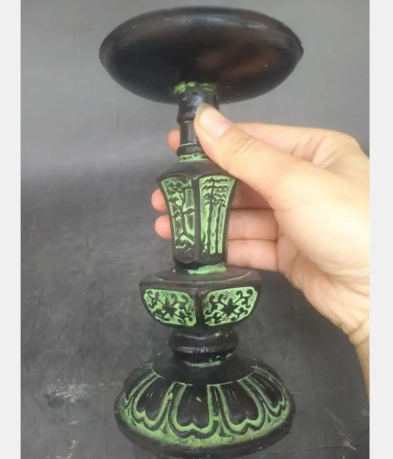 China bronze  Candle Holders crafts statue A pair
