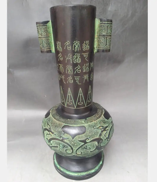 China bronze archaize Lettering vase crafts statue
