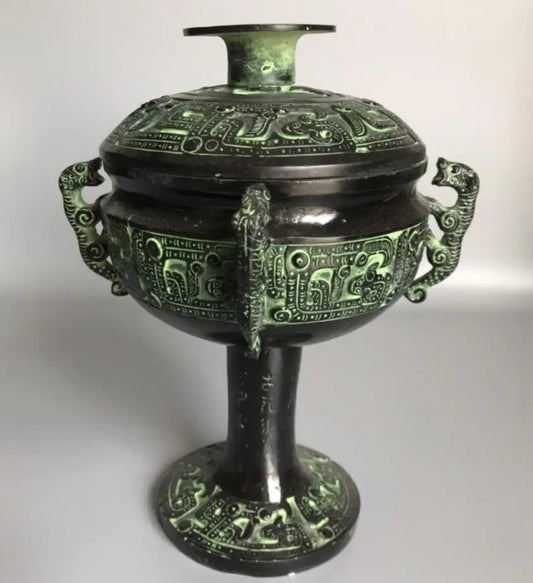 China bronze archaize four tiger Incense burner crafts statue