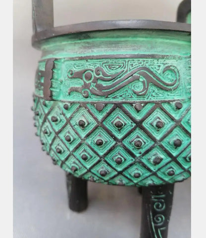 China bronze archaize round tripod crafts statue